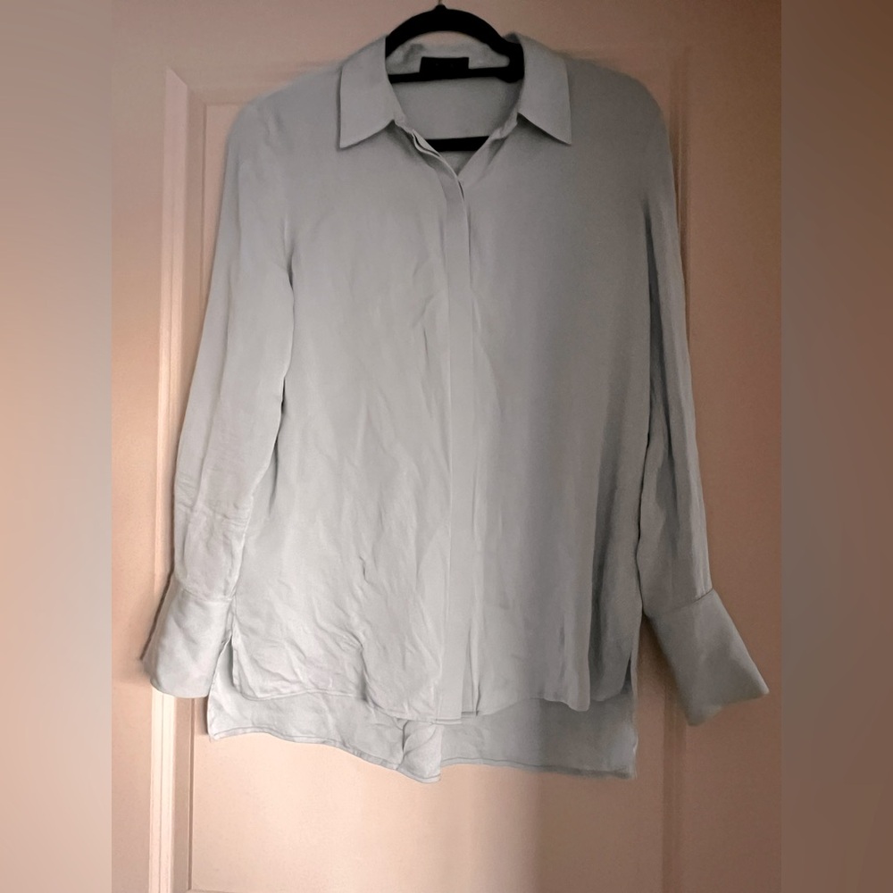 Theory women’s Soft Tide Casual Button Down Silk Shirt